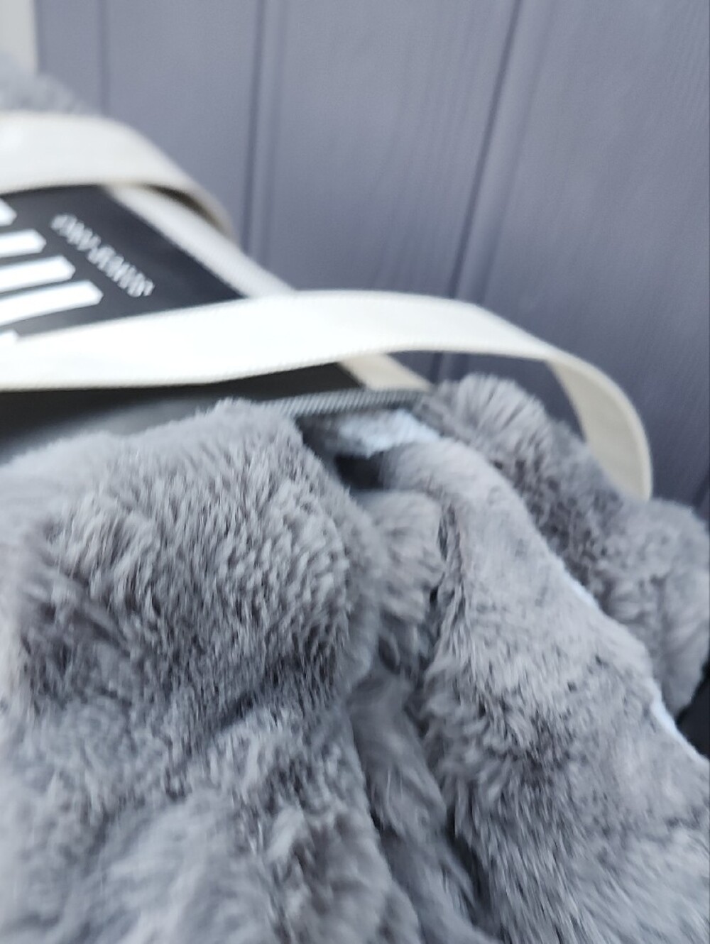Frye Queen Faux Fur Comforter Set - Gray - Picture 5 of 5